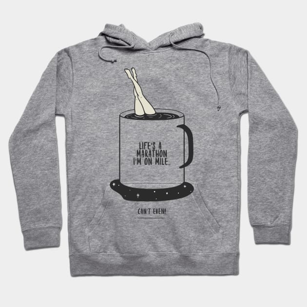 Life's A Marathon Coffee Humour Hoodie by UrbanPrintCollective